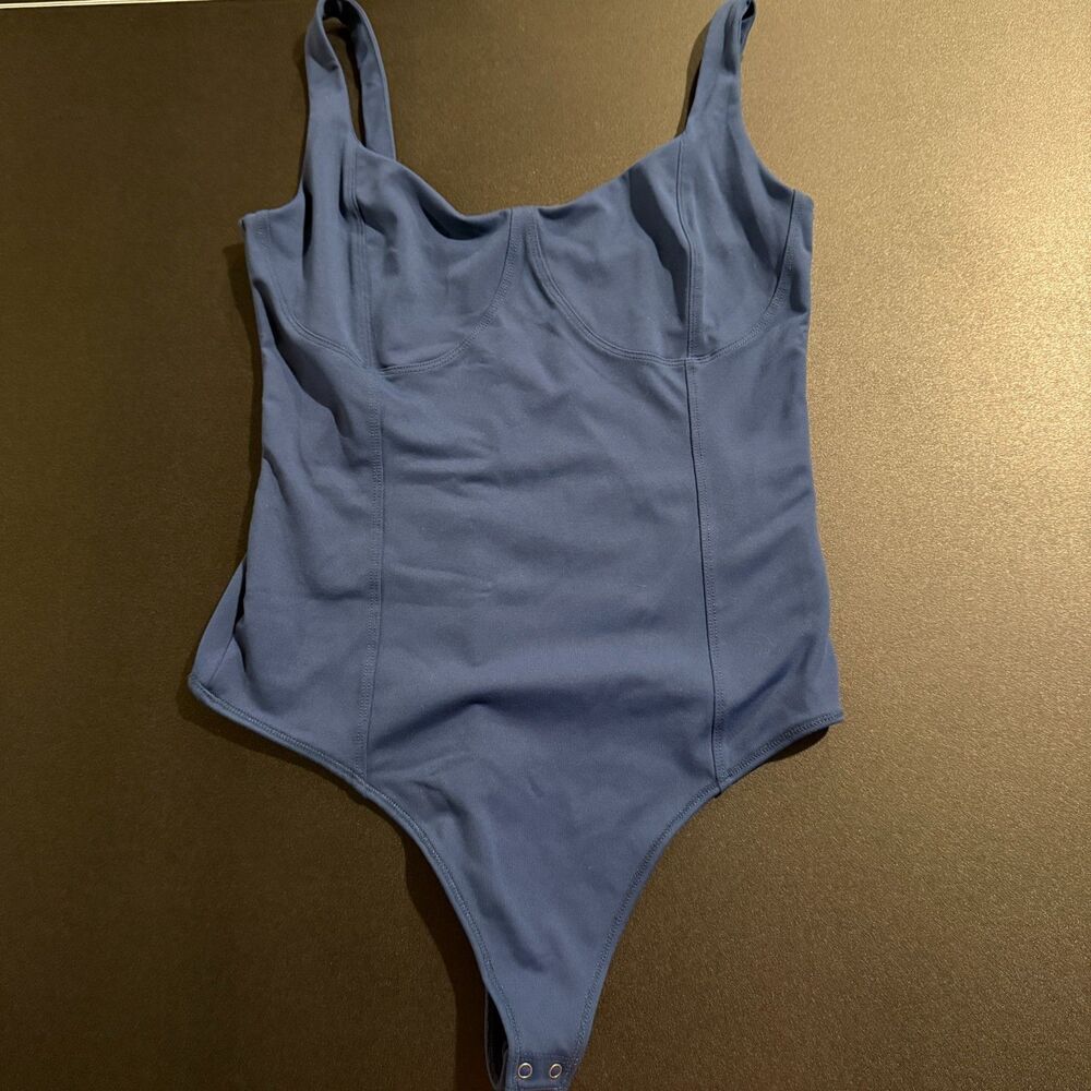 Abercrombie & Fitch Soft A&F Blue Corset Bodysuit Size Large Bustier Tank Top